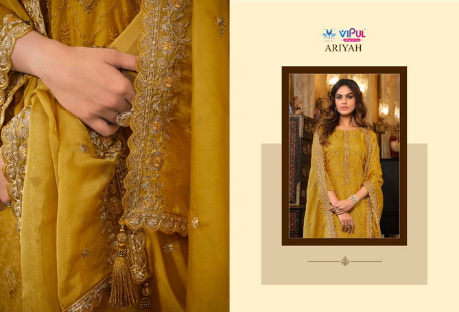 Ariyah By Vipul Organza Embroidery Designer Salwar Kameez Wholesale Market In Surat 